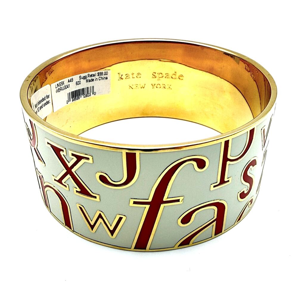 KATE SPADE Red Letter Day Bangle Bracelet New NWT Msrp 98